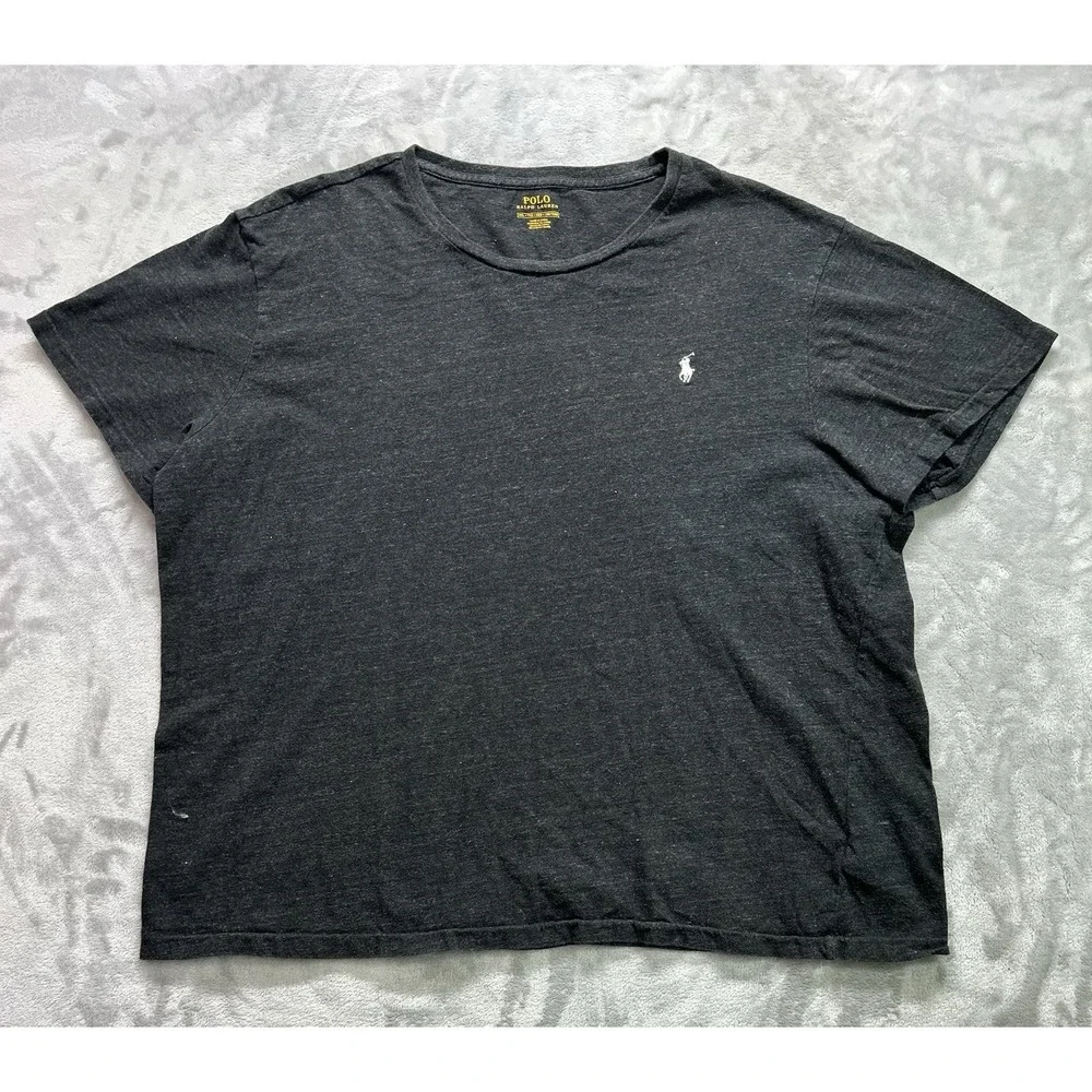 Polo Ralph Lauren Shirt Men's Size XXL Heather Black Short Sleeve Casual Cotton